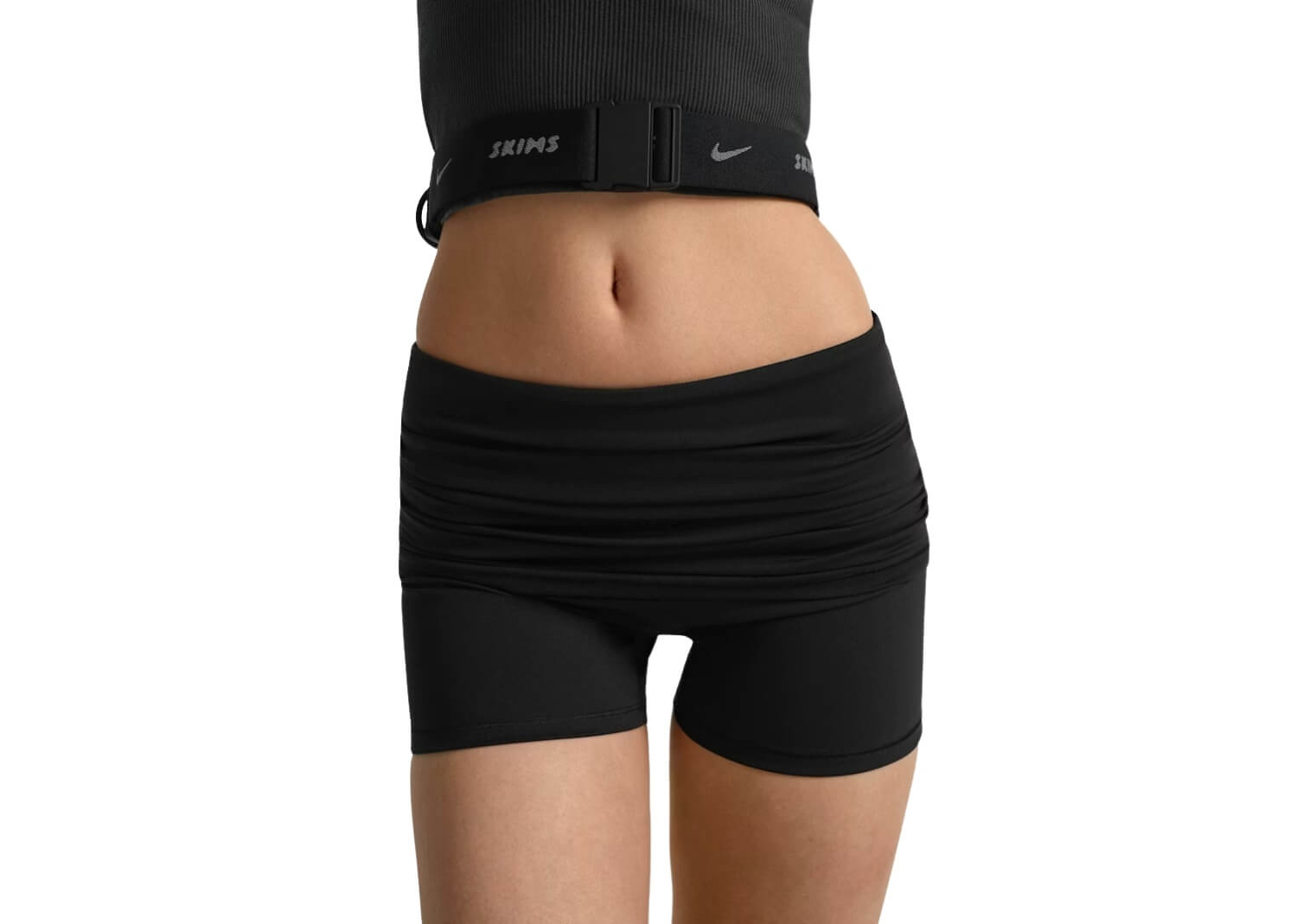 SKIMS NikeSKIMS Matte 3 Inch Foldover Short Obsidian 2
