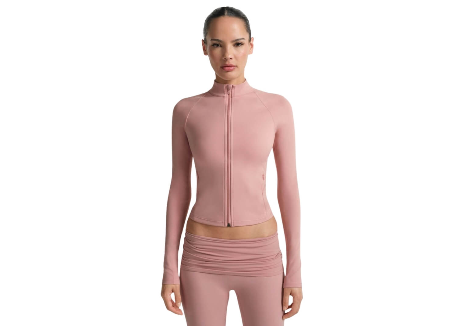 SKIMS NikeSKIMS Matte Mock Neck Full Zip Jacket Himalayan 2