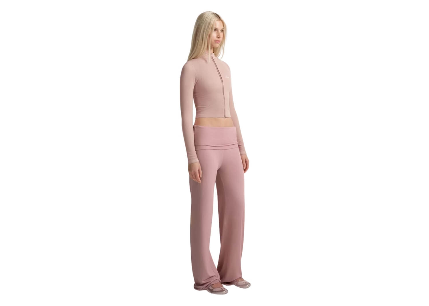SKIMS NikeSKIMS Stretch Knit Foldover Wide Leg Pant Himalayan 3
