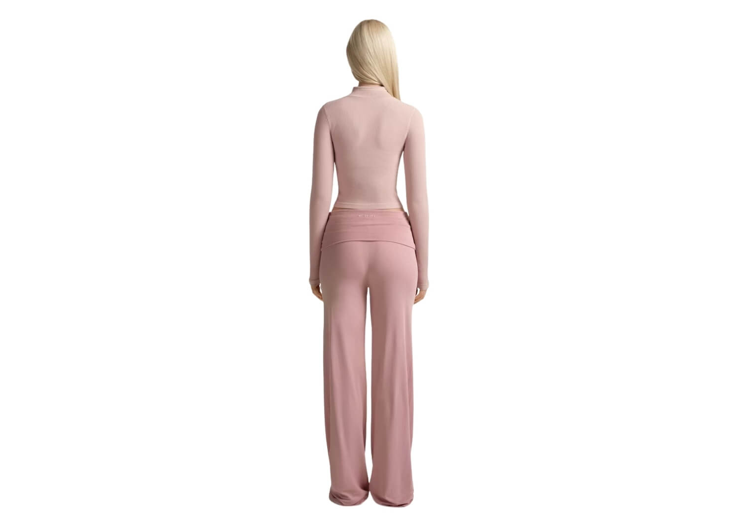 SKIMS NikeSKIMS Stretch Knit Foldover Wide Leg Pant Himalayan 4