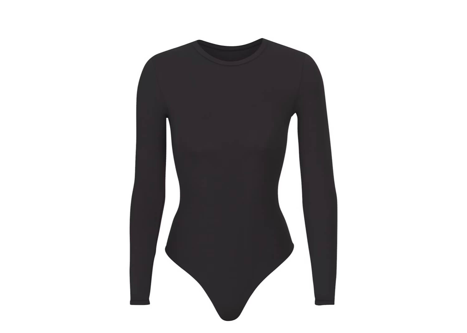SKIMS Fits Everybody Long Sleeve Crew Neck Bodysuit Onyx