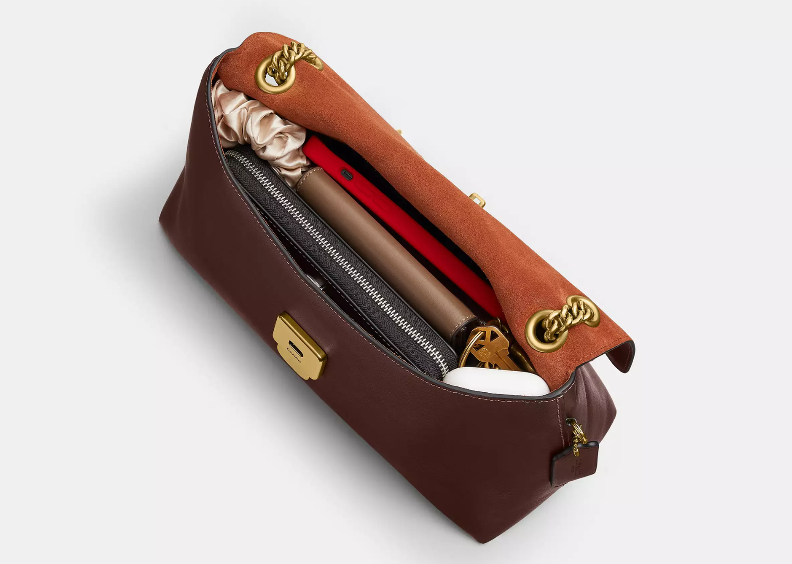 Coach Chelsea Shoulder Bag 30 With Chain Brass/Maple 3