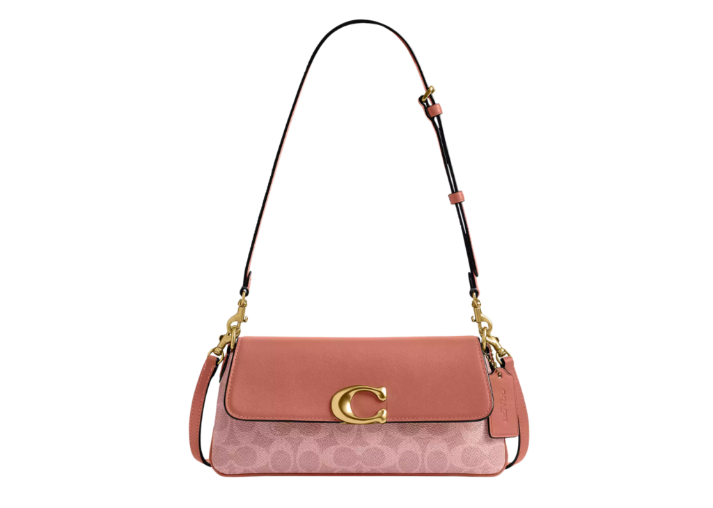 Coach Jet Shoulder Bag In Signature Canvas Brass/Khaki Saddle 4
