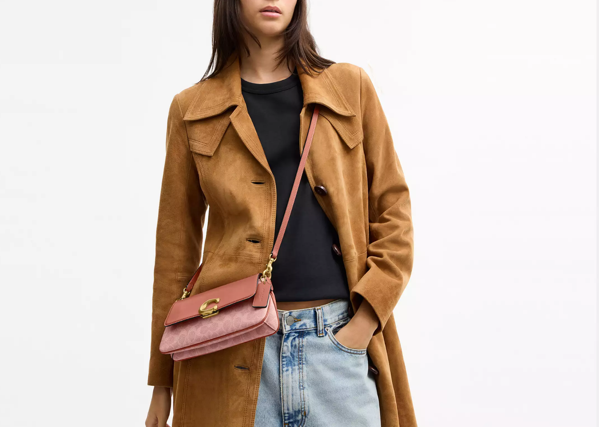 Coach Jet Shoulder Bag In Signature Canvas Brass/Khaki Saddle 3