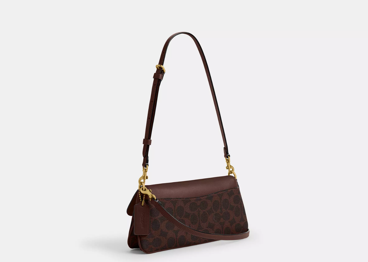 Coach Jet Shoulder Bag In Signature Canvas Brass/Maple 2