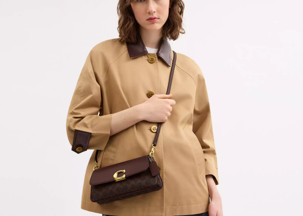 Coach Jet Shoulder Bag In Signature Canvas Brass/Maple 6