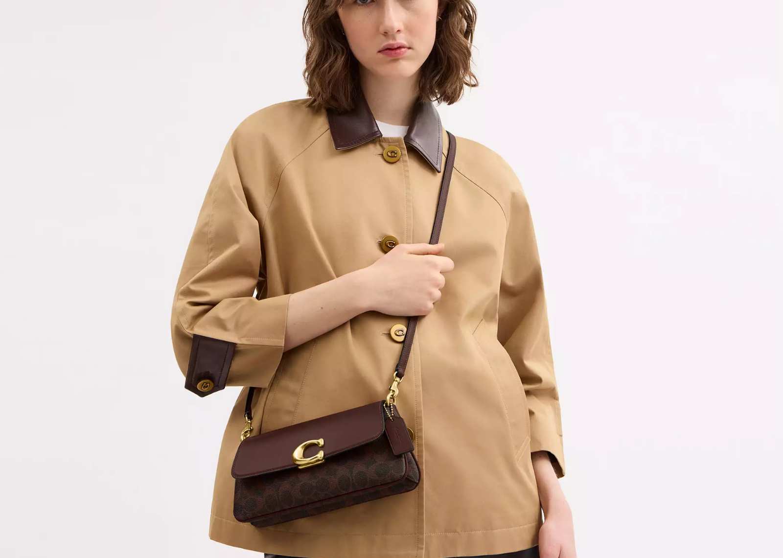 Coach Jet Shoulder Bag In Signature Canvas Brass/Maple 3