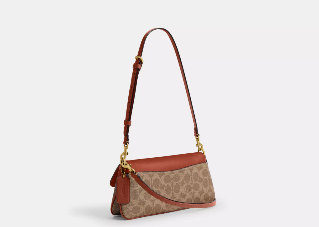 Coach Jet Shoulder Bag In Signature Canvas Brass/Tan Caramel 6