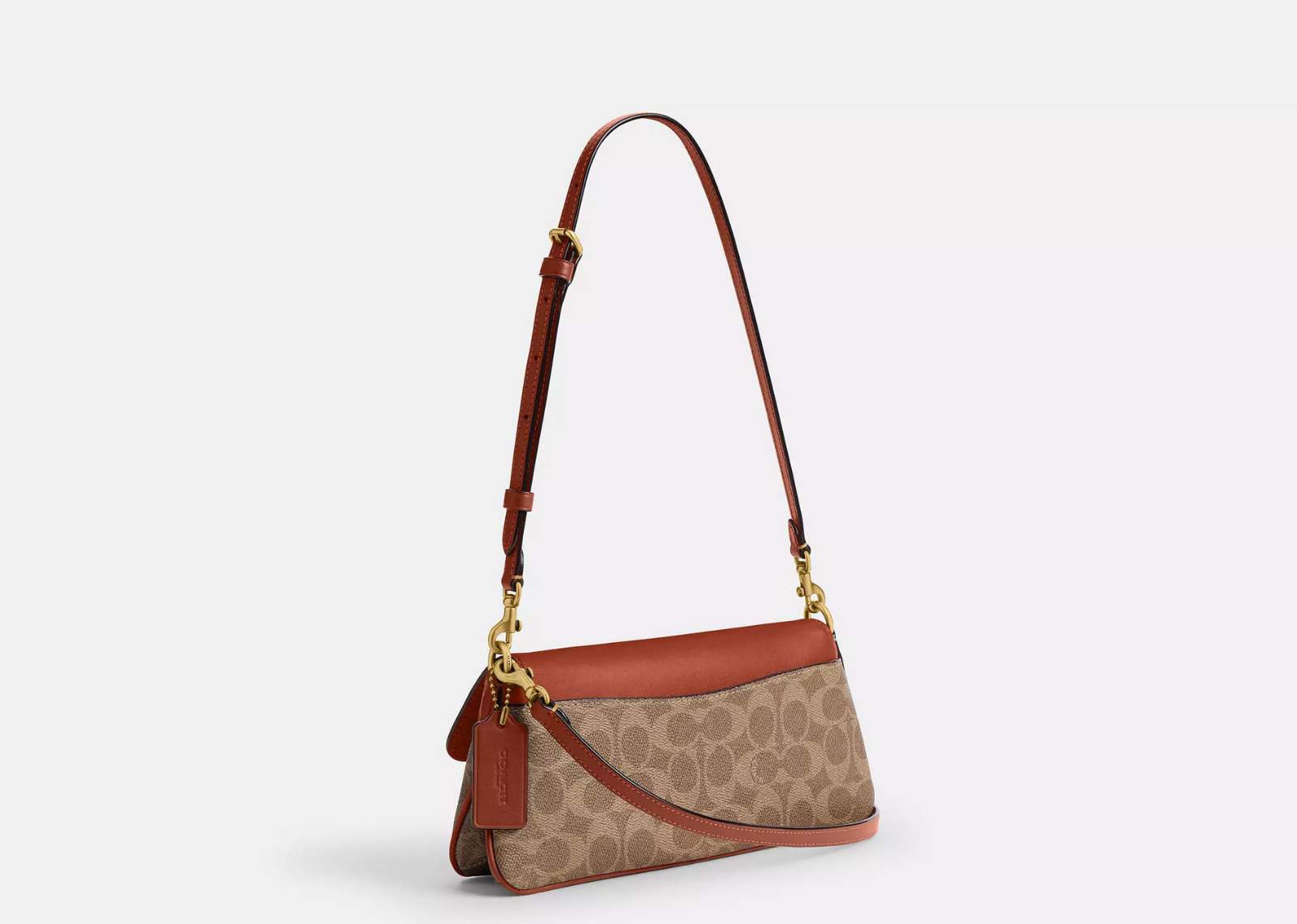 Coach Jet Shoulder Bag In Signature Canvas Brass/Tan Caramel 2