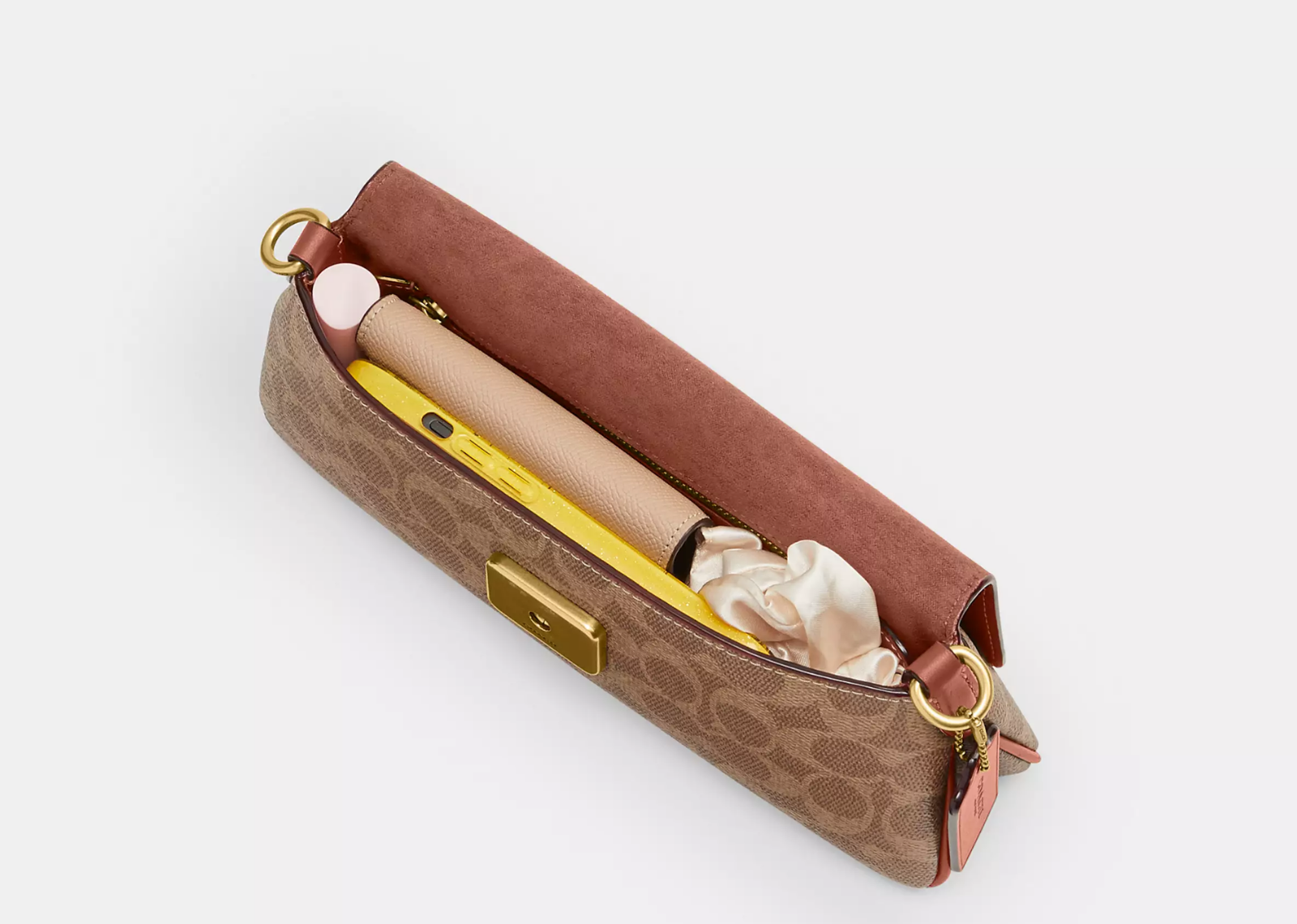 Coach Jet Shoulder Bag In Signature Canvas Brass/Tan Caramel 3