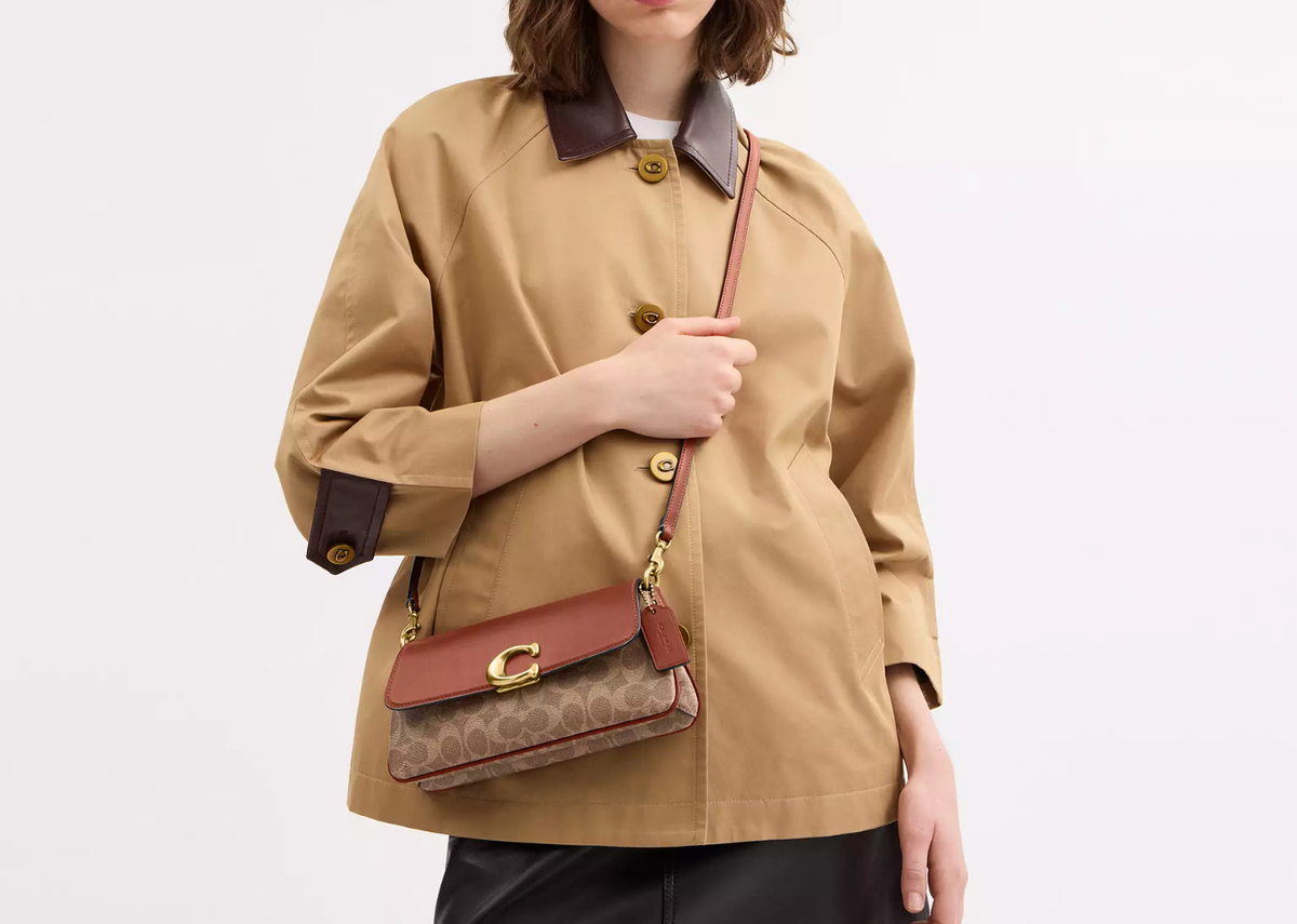 Coach Jet Shoulder Bag In Signature Canvas Brass/Tan Caramel 4