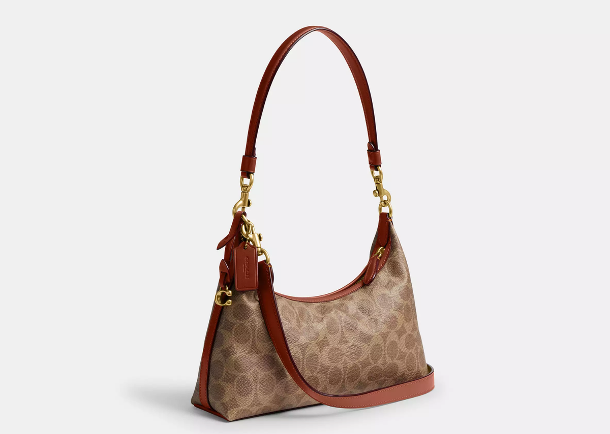 Coach Juliet Shoulder Bag 25 In Signature Canvas Brass/Tan Caramel 2