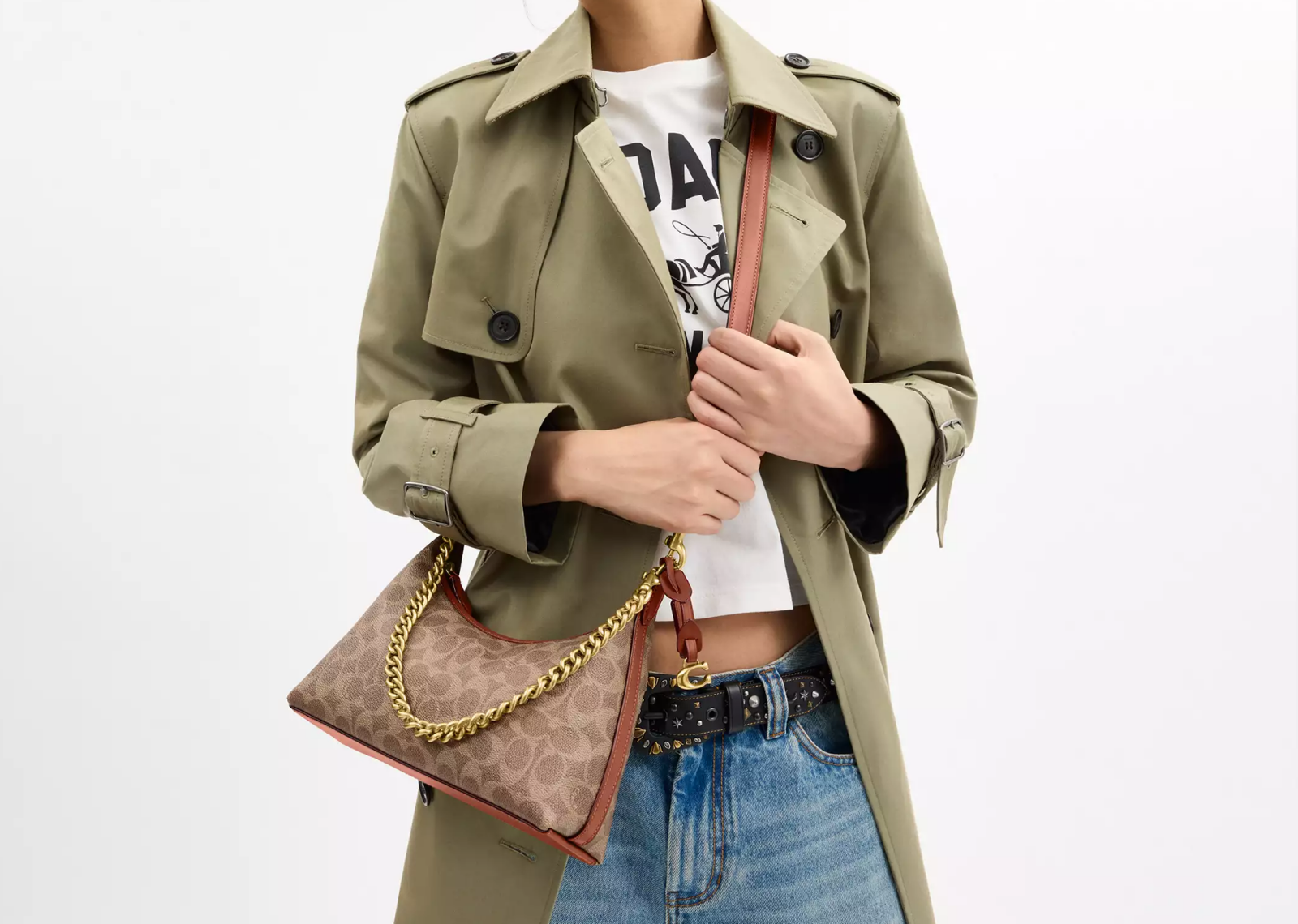 Coach Juliet Shoulder Bag 25 In Signature Canvas Brass/Tan Caramel 3