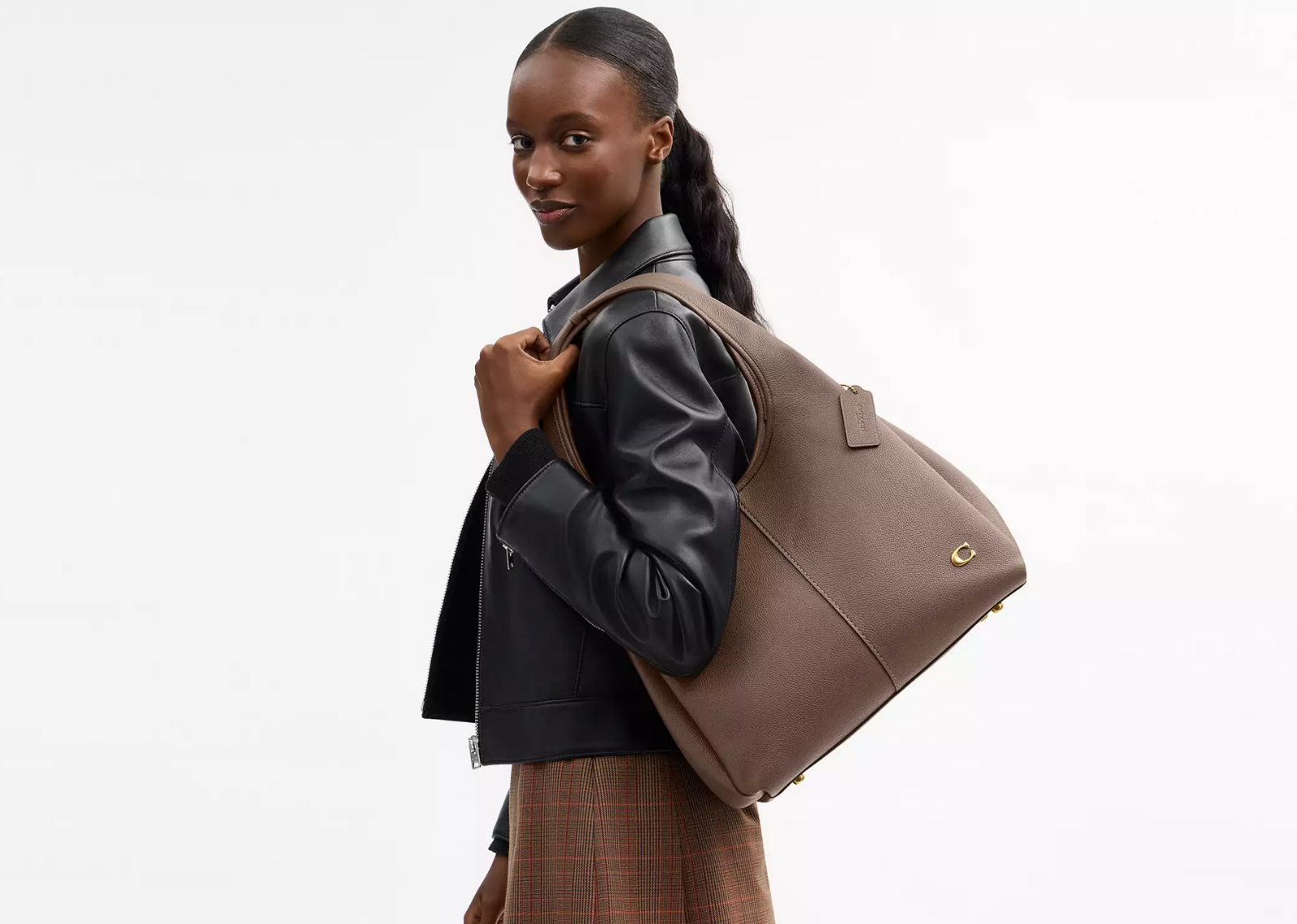 Coach Lana Shoulder Bag Brass/Dark Stone 3