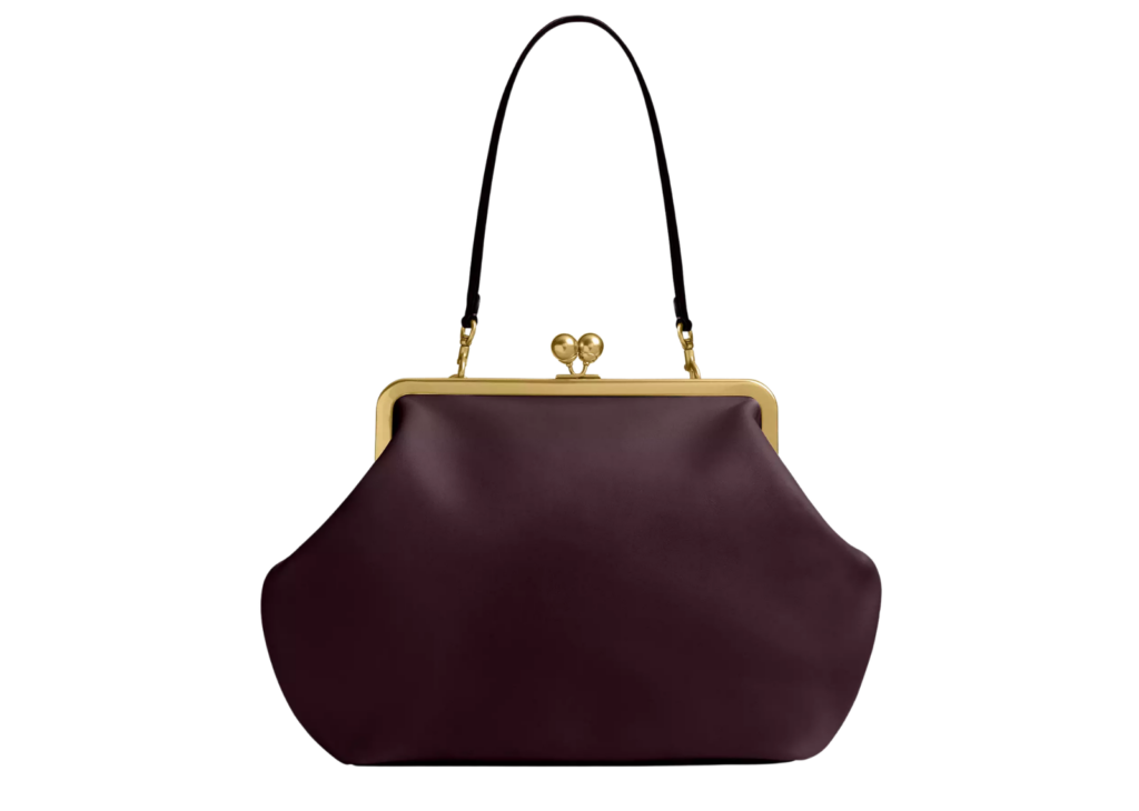 Coach Large Kisslock Frame Bag Brass/Black Currant 4