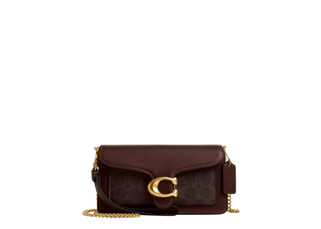 Coach Tabby Chain Crossbody Bag 19 In Signature Canvas Brass/Maple 4