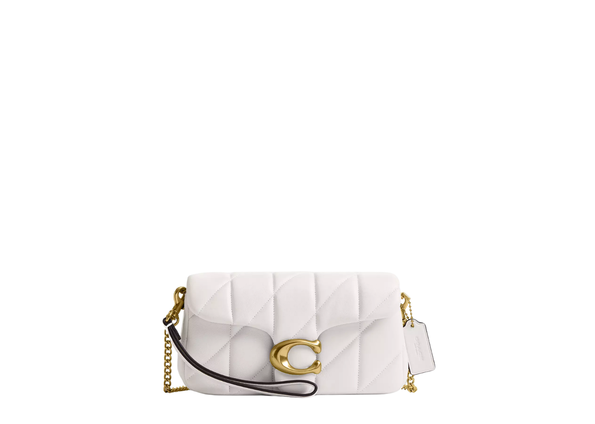 Coach Tabby Chain Crossbody Bag 19 With Quilting Brass/Ash