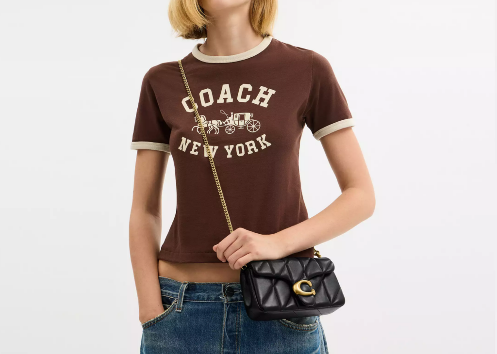 Coach Tabby Chain Crossbody Bag 19 With Quilting Brass/Black 6