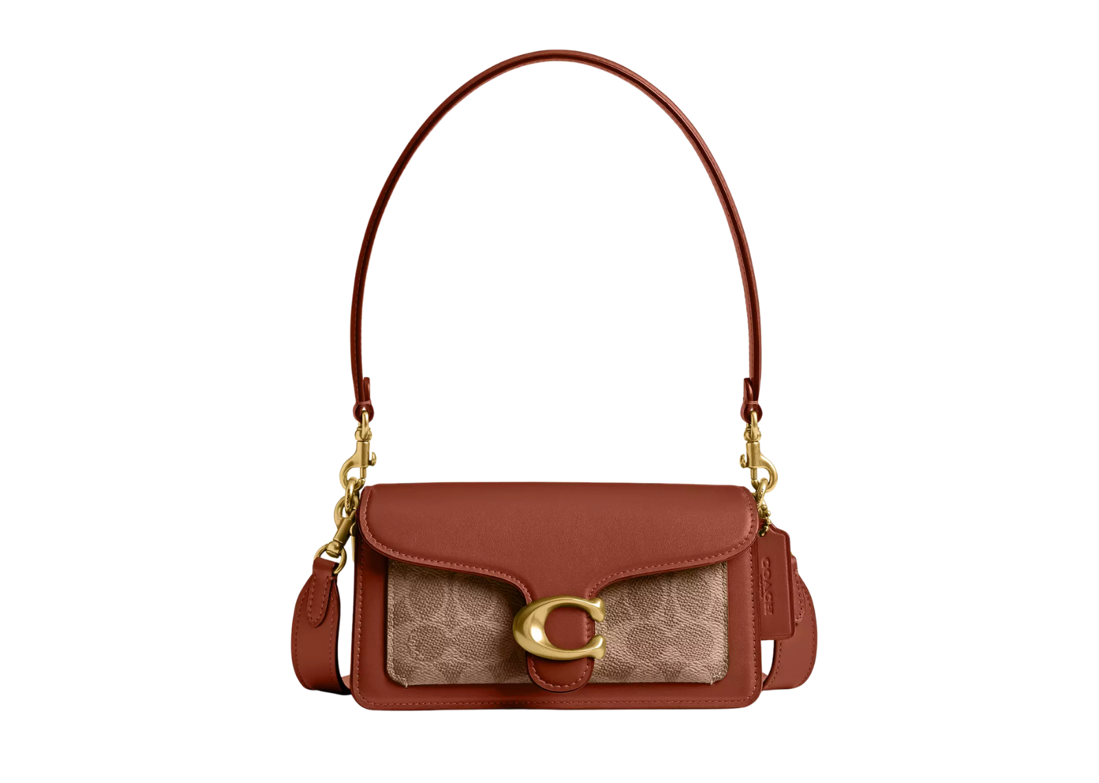 Coach Tabby Shoulder Bag 20 In Signature Canvas Brass/Tan Caramel