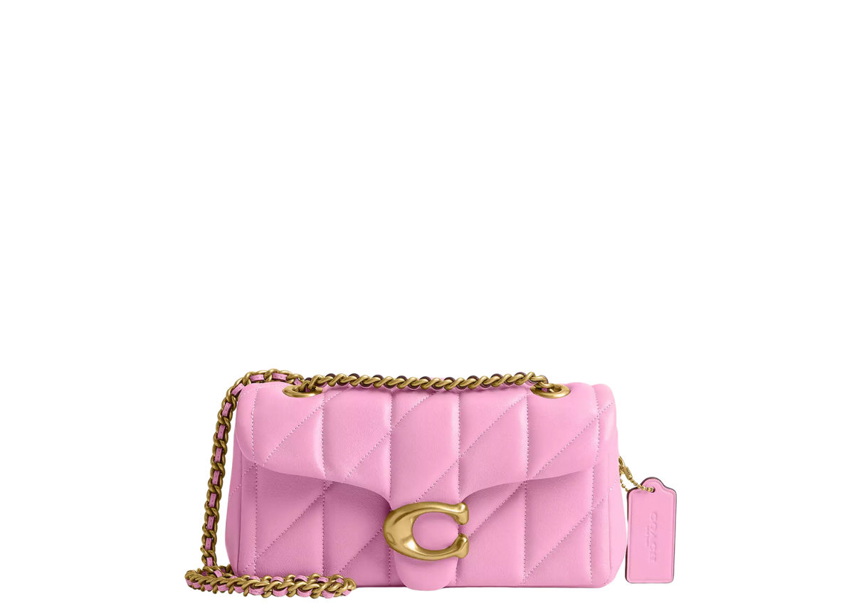 Coach Tabby Shoulder Bag 20 Pillow Quilting Brass/Flower Pink