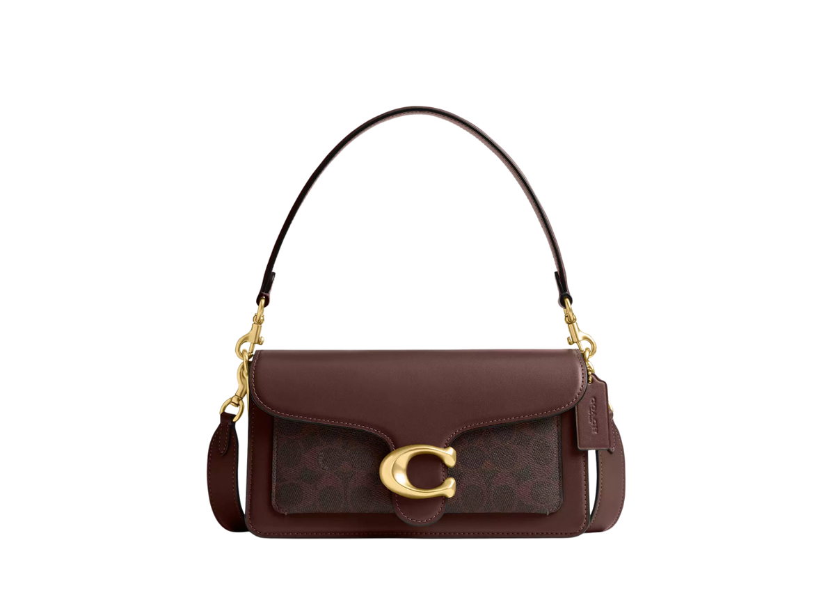 Coach Tabby Shoulder Bag 26 In Signature Canvas Brass/Maple