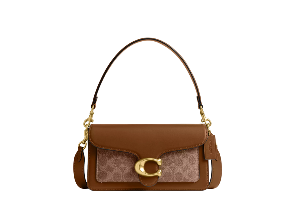 Coach Tabby Shoulder Bag 26 In Signature Canvas Brass/Tan Brown 4