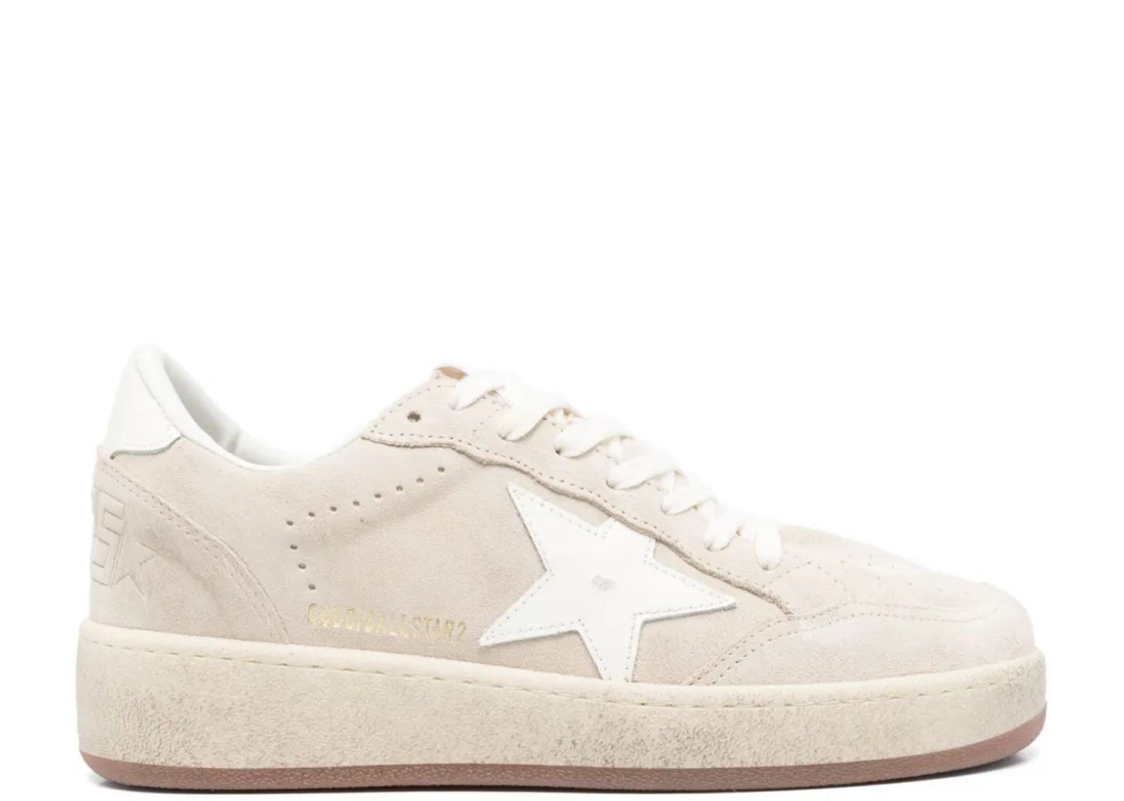 Golden Goose Ball Star Beige Suede White Leather Star Beige Heel Tab (W)