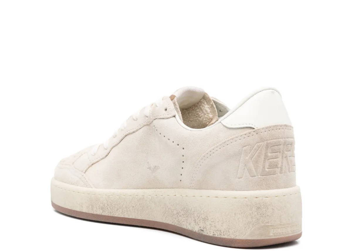 Golden Goose Ball Star Beige Suede White Leather Star Beige Heel Tab (W) 3