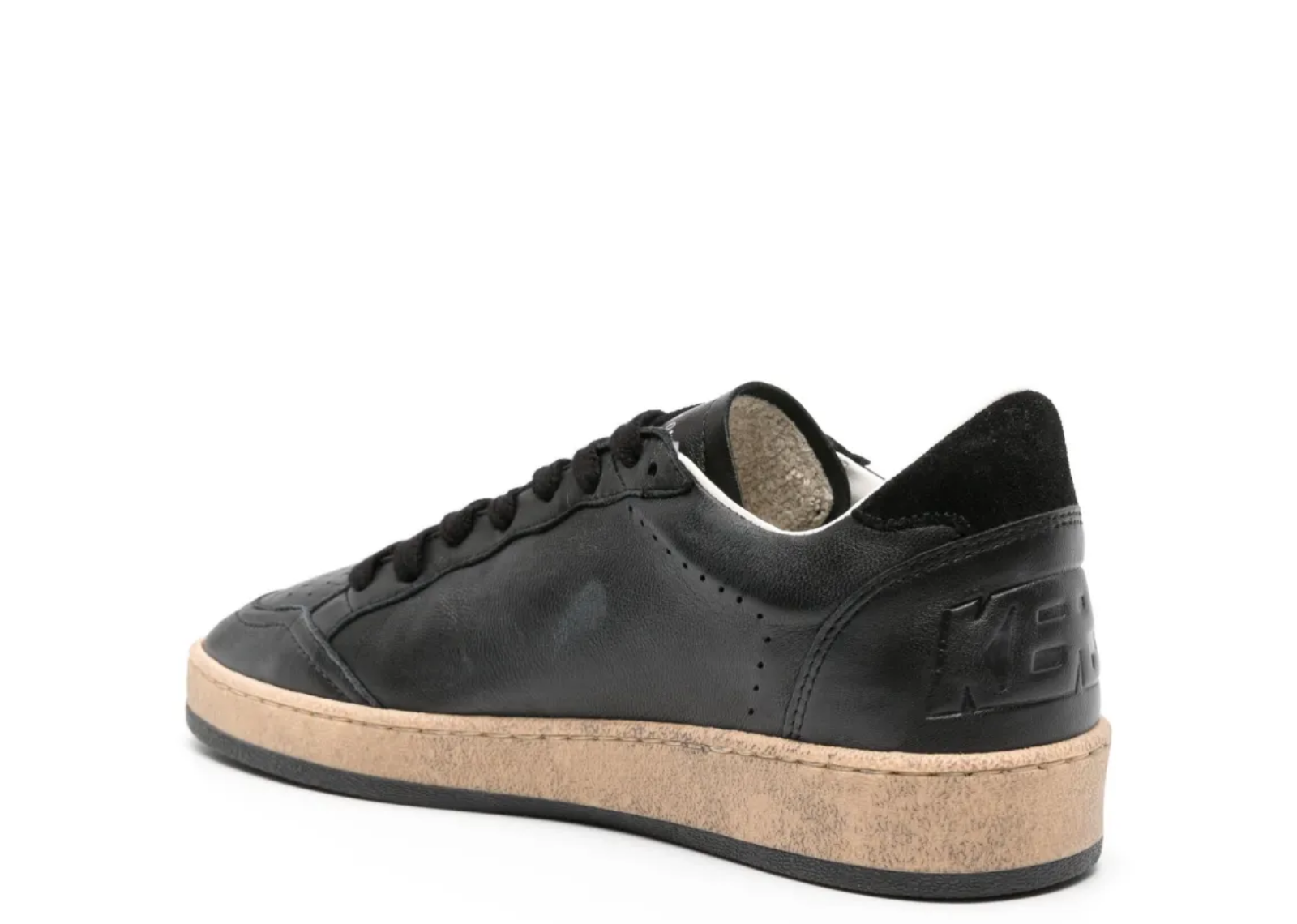 Golden Goose Ball Star Black Nappa Black Glitter Star Black Suede Heel Tab (W) 3