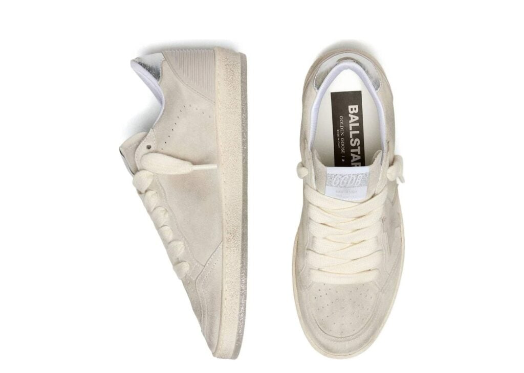 Golden Goose Ball Star Gray Suede Tone-on-Tone Star Silver Heel Tab (W) 8