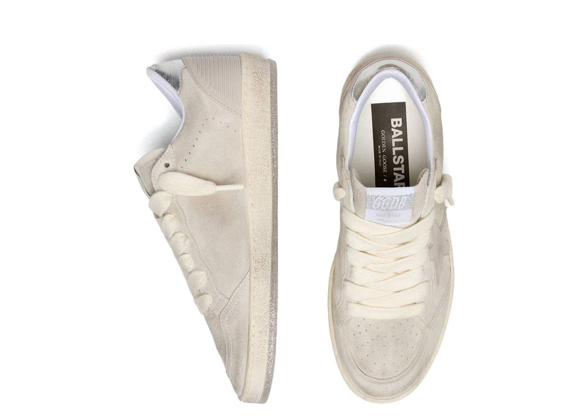 Golden Goose Ball Star Gray Suede Tone-on-Tone Star Silver Heel Tab (W) 3