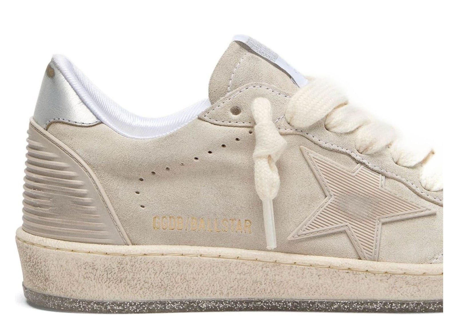 Golden Goose Ball Star Gray Suede Tone-on-Tone Star Silver Heel Tab (W) 4