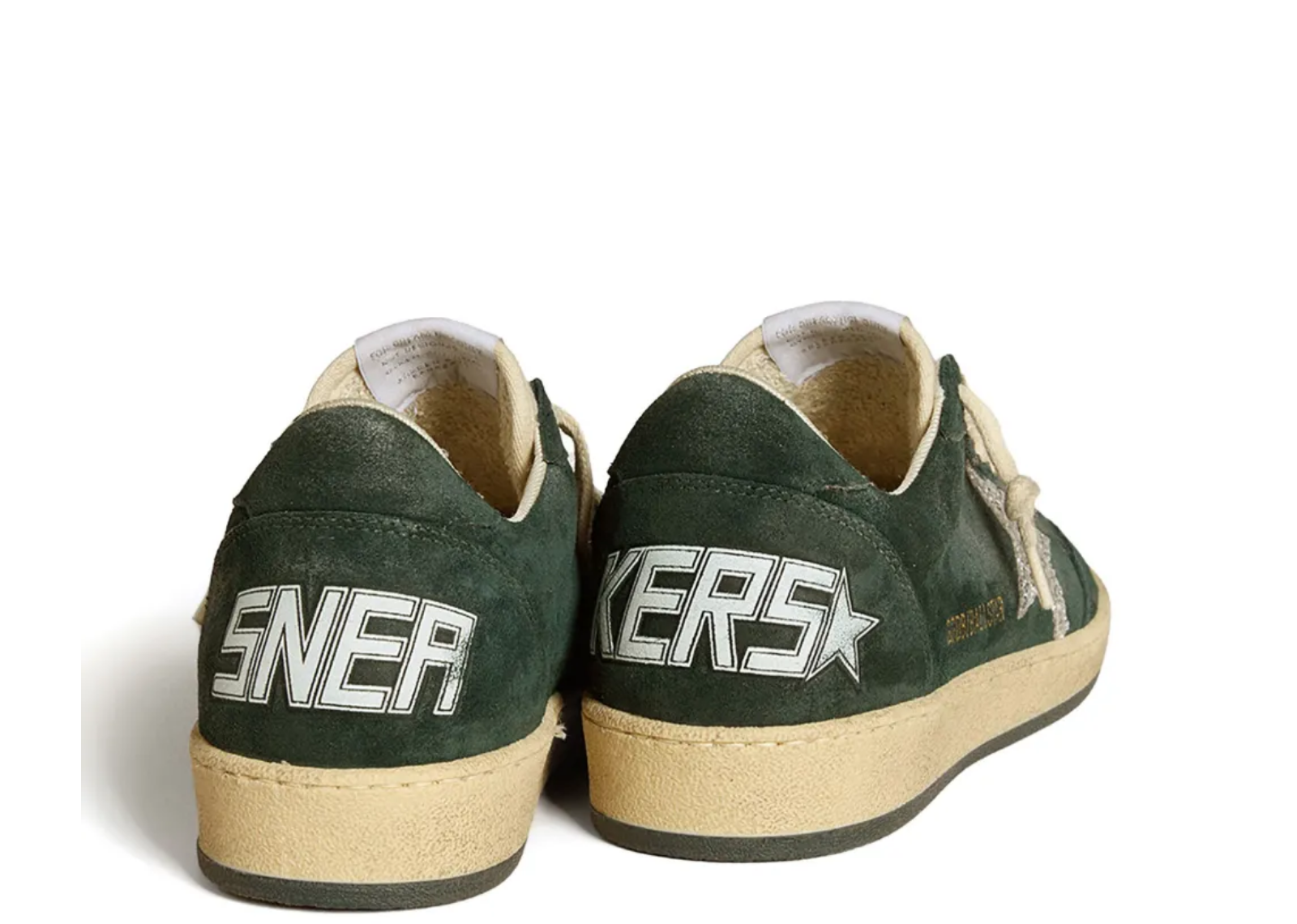 Golden Goose Ball Star Green Suede Silver Glitter Star (W) 3