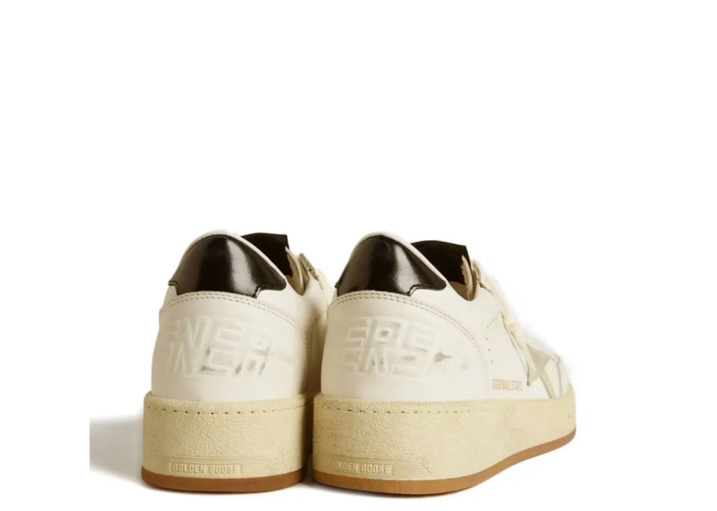 Golden Goose Ball Star Ice Gray Suede Star Glossy Black Heel Tab (W) 6