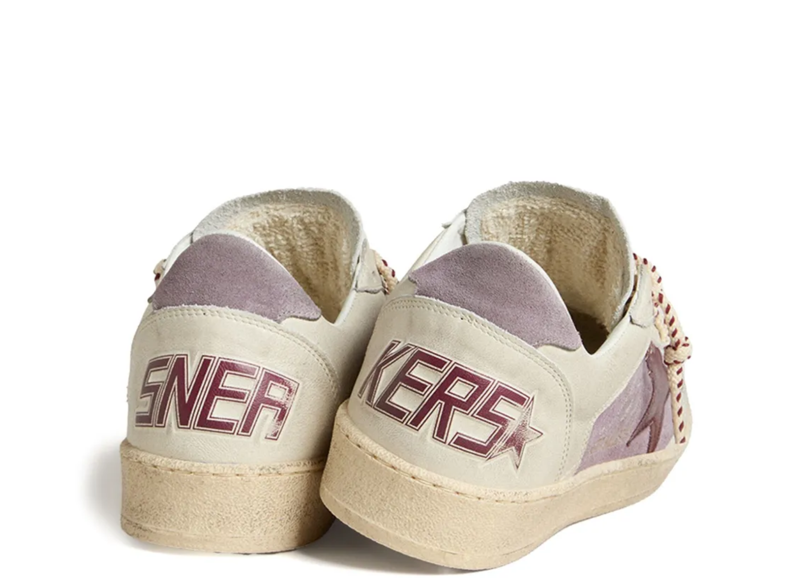 Golden Goose Ball Star Lilac Suede Burgundy Leather Star Lilac Heel Tab (W) 3
