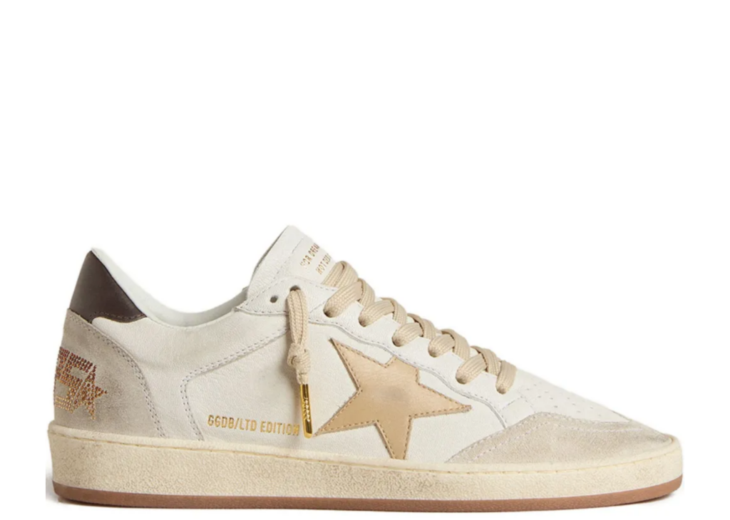 Golden Goose Ball Star LTD Beige Star Black Heel Tab (W) 4