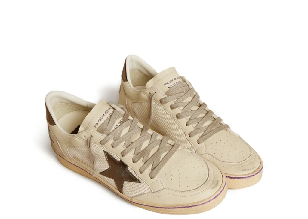 Golden Goose Ball Star Mesh Metallic Leather Star Metallic Heel Tab (W) 5