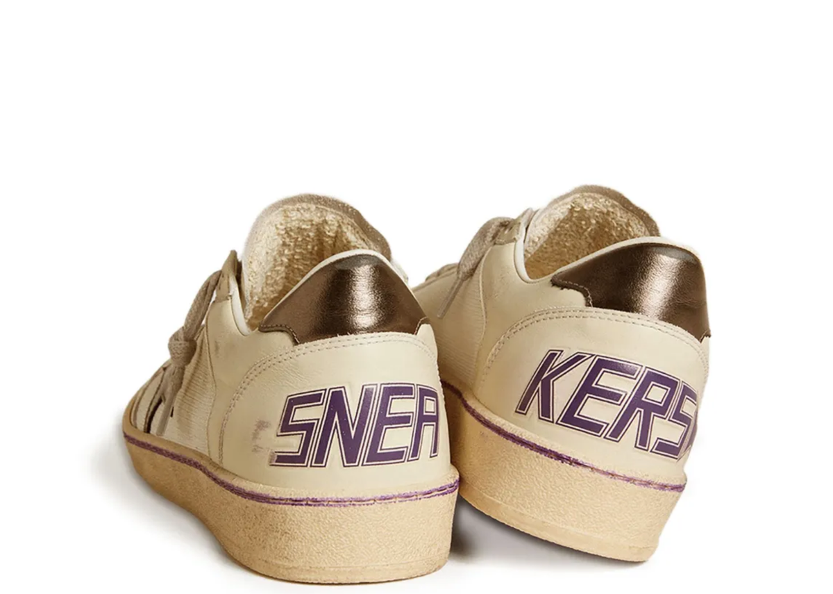 Golden Goose Ball Star Mesh Metallic Leather Star Metallic Heel Tab (W) 3
