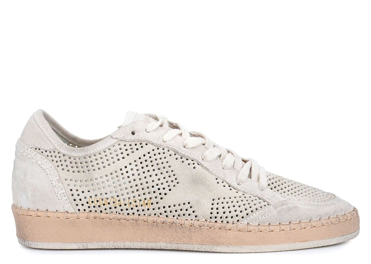 Golden Goose Ball Star Perforated Beige Suede Tone-on-Tone Star