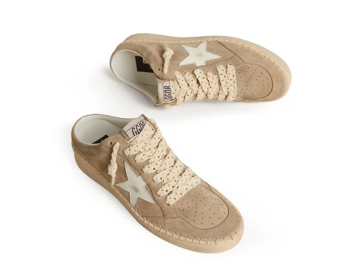 Golden Goose Ball Star Sabot Beige Suede White Leather Star (W) 2