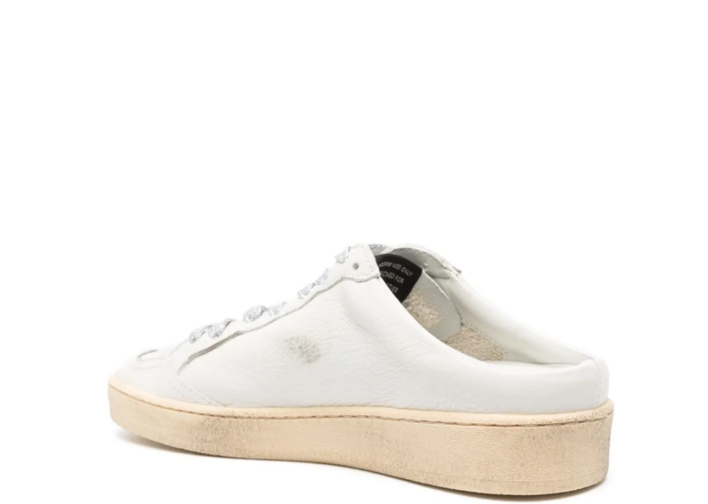 Golden Goose Ball Star Sabot White Nappa Old Rose Leather Star (W) 6