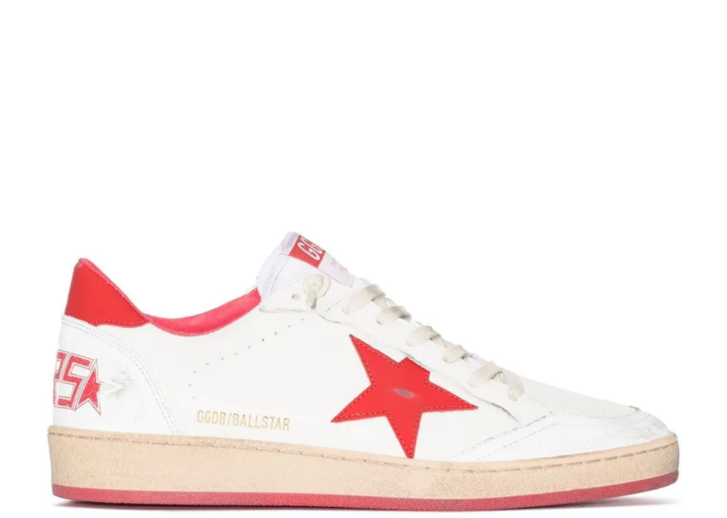 Golden Goose Ball Star White Leather Red Star Red Heel Tab (W) 2