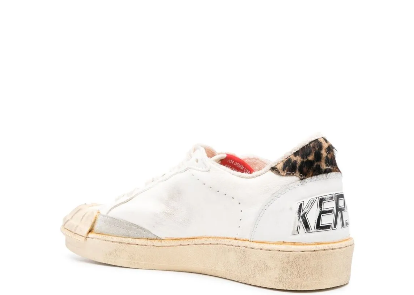 Golden Goose Ball Star White Nappa Leopard Pony Star Leopard Heel Tab (W) 3