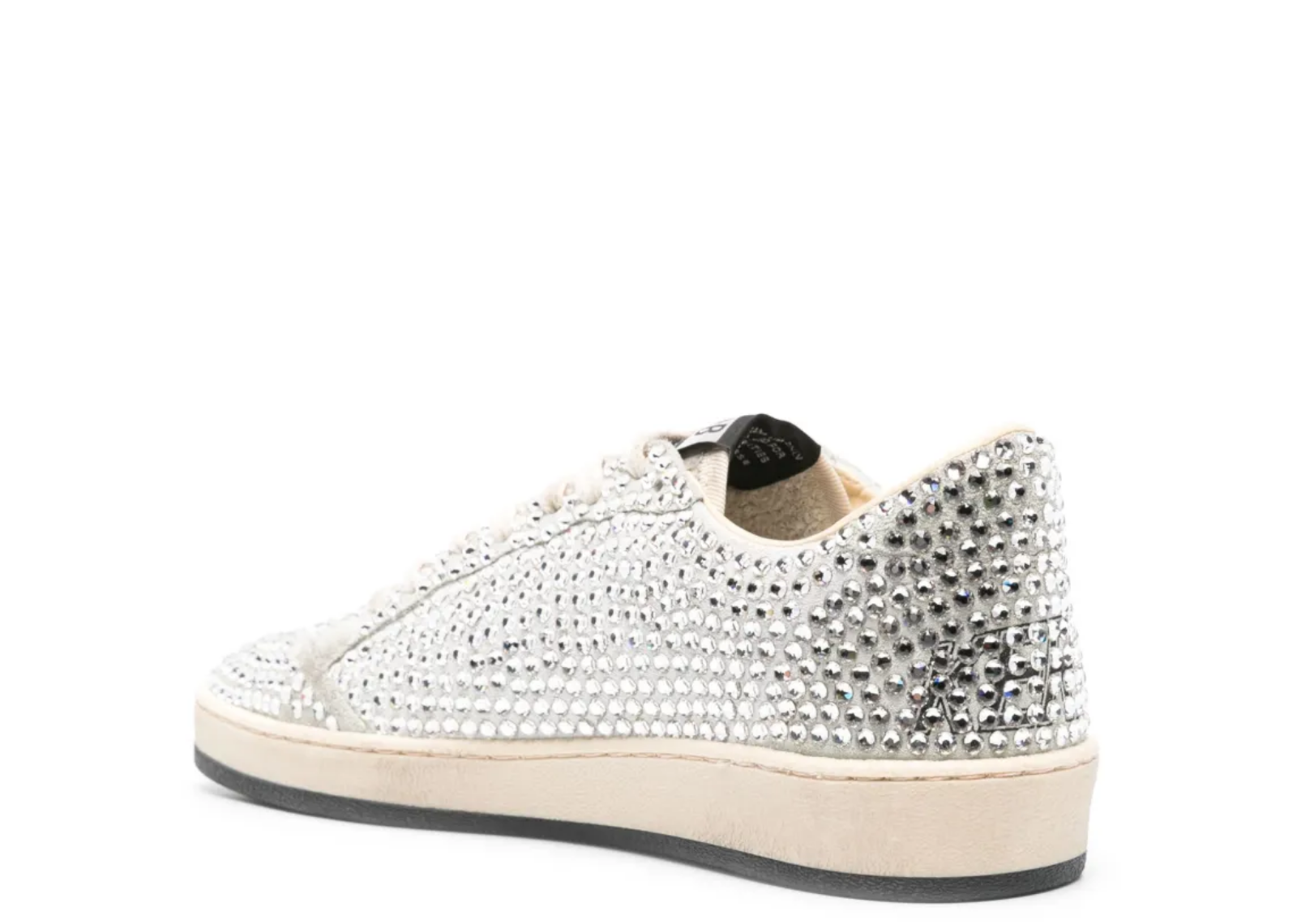 Golden Goose Ball Star White Swarovski Gray Suede Star (W) 3