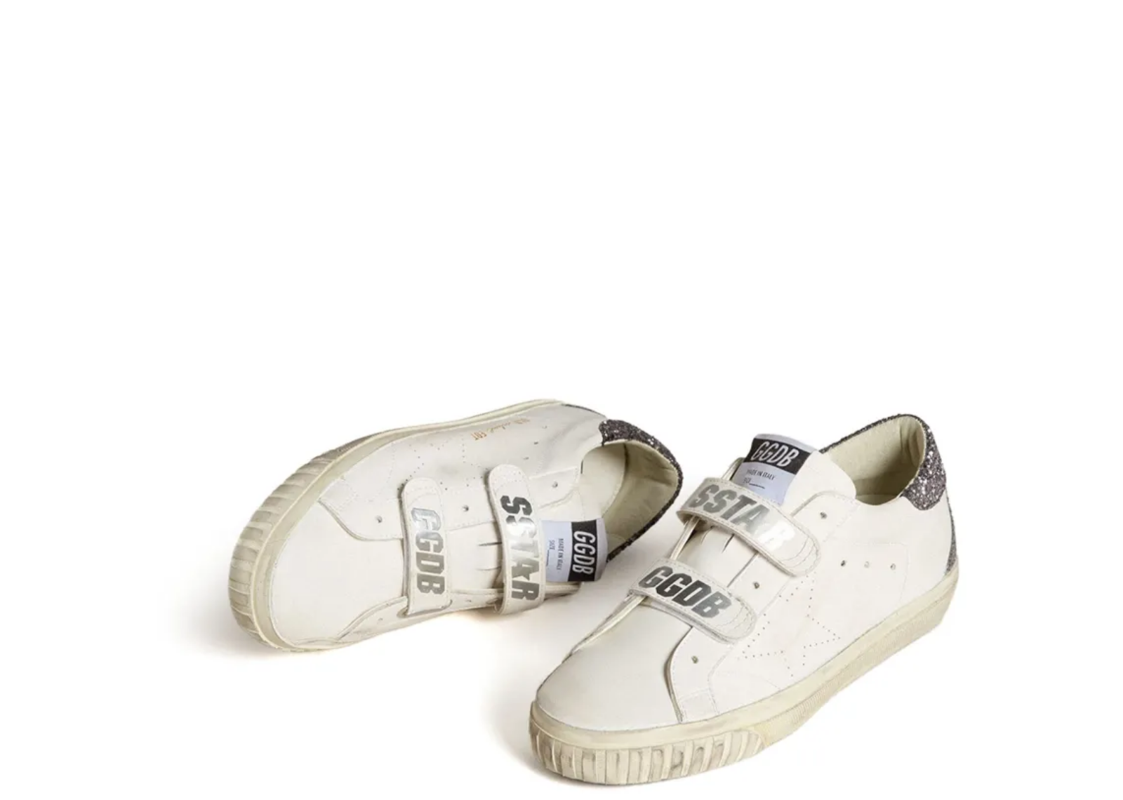 Golden Goose Bio-Based Old School Perforated Star Glitter Heel Tab (W) 2