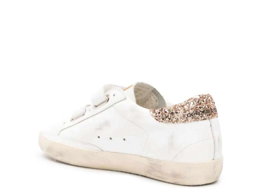 Golden Goose Old School Gold Laminated Star Gold Glitter Heel Tab (W) 6
