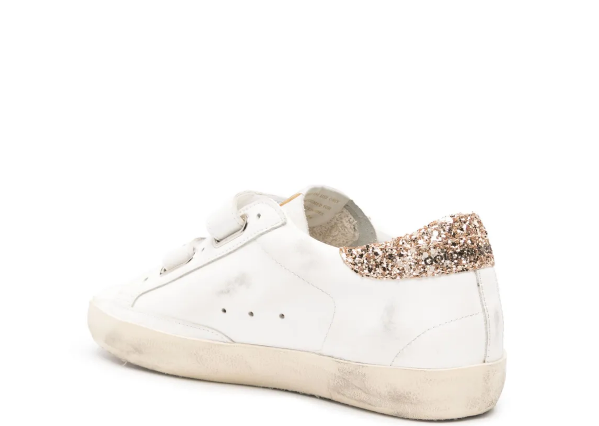 Golden Goose Old School Gold Laminated Star Gold Glitter Heel Tab (W) 3