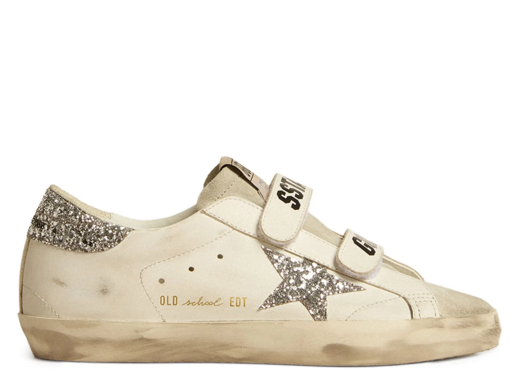 Golden Goose Old School Silver Glitter Star Ice Gray (W) 4