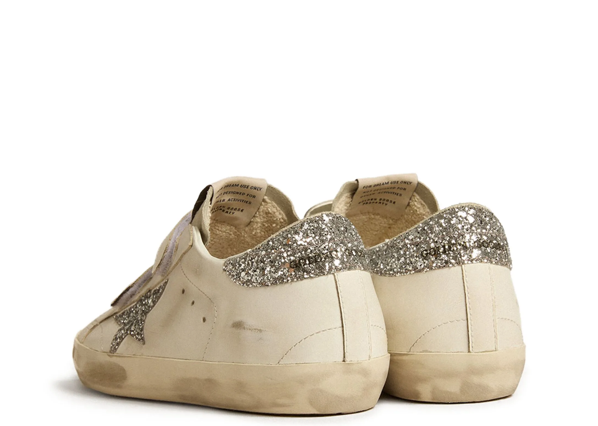 Golden Goose Old School Silver Glitter Star Ice Gray (W) 3