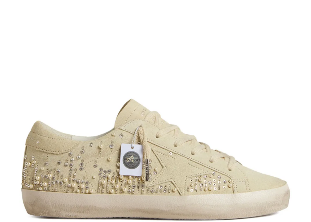 Golden Goose Super-Star Beige Suede Pearls Swarovski Crystals (W) 4